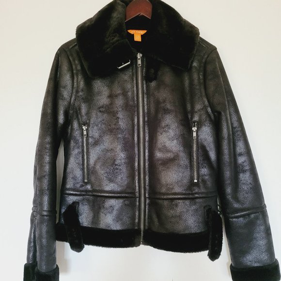 JOE FRESH BLACK WARM MOTO JACKET - Picture 1 of 10
